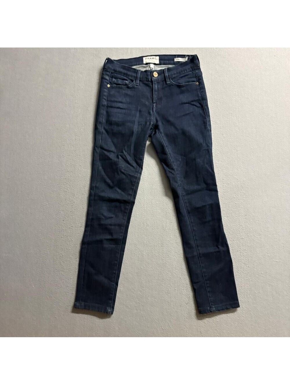Frame Denim Le Skinny de Jeanne Jeans Womens 25 Blue Olympic Dark Wash Stretch
